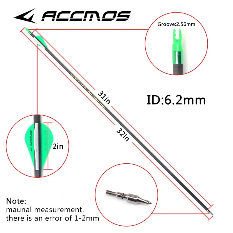 ID Pure Carbon Arrow Spine 300 350 400 500 600 700 800 Compound