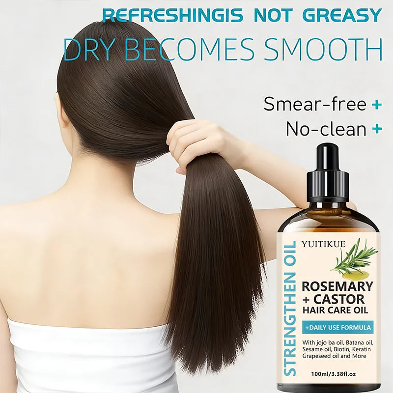 YUITIKUE Rosemary & Castor Hair Oil – Biotin & Keratin Blend