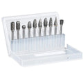 10-Pc Tungsten Carbide Rotary Burr Bits – Double Cut Dremel Set