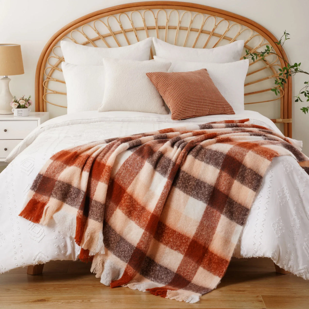 Battilo Plaid Throw Blanket | Soft Tartan Sofa Throw