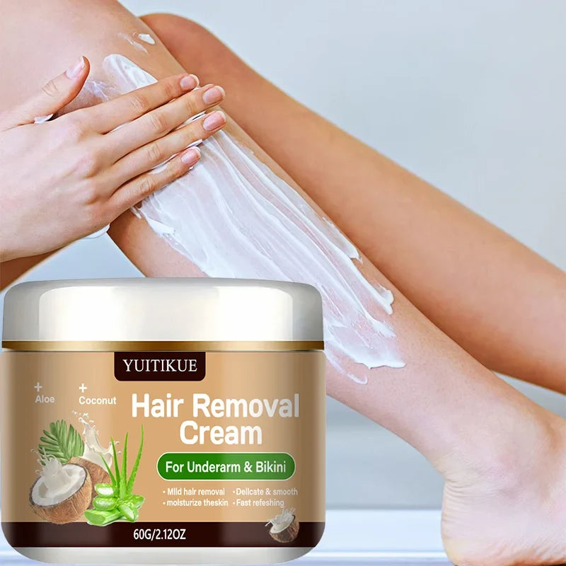 YUITIKUE Hair Removal Cream – Coconut Oil & Aloe Vera 60g