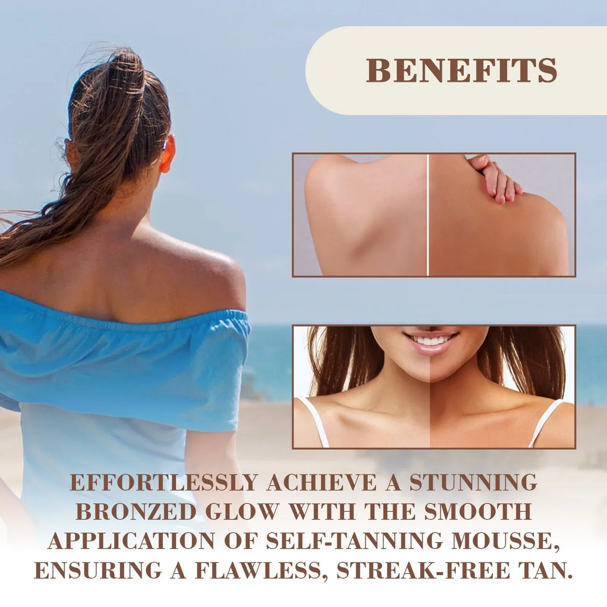 EELHOE Self-Tanning Mousse – Streak-Free Body Bronzer