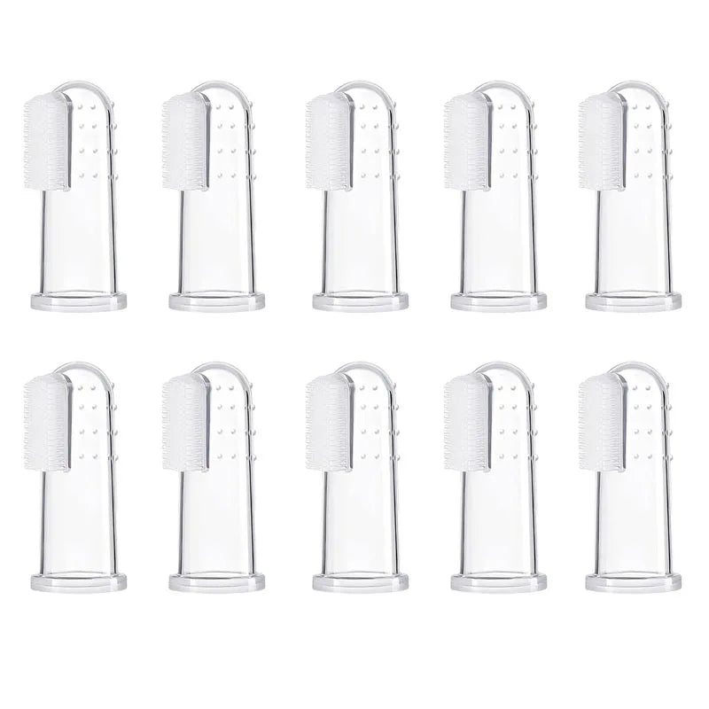 Silicone Finger Pet Toothbrush for Dogs & Cats – 10 Pack