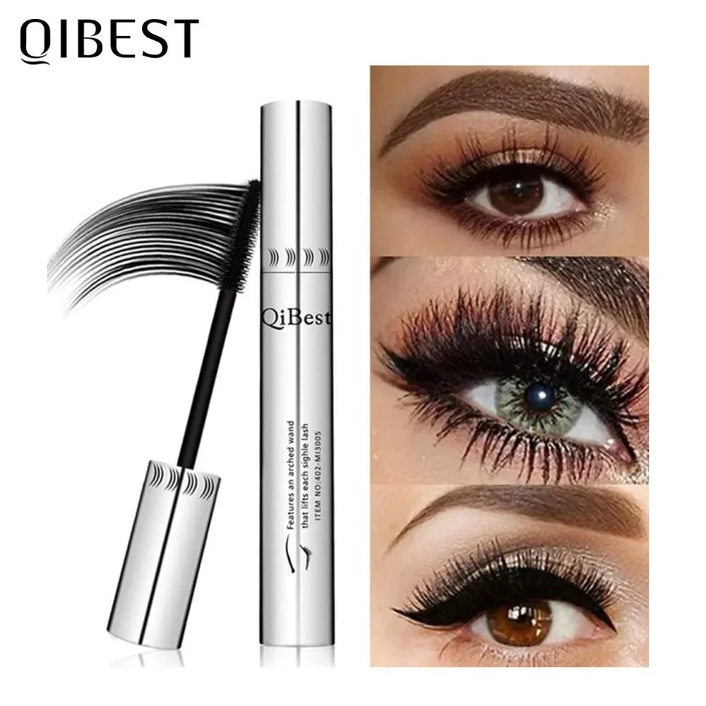 QiBest 4D Silk Fiber Mascara – Waterproof & Volumizing Black