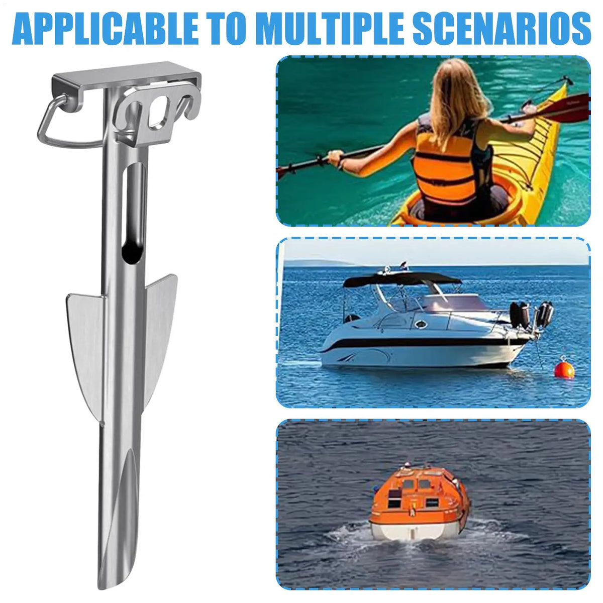 Stainless Steel Kayak & Paddleboard Anchor – Rustproof Beach Anchor