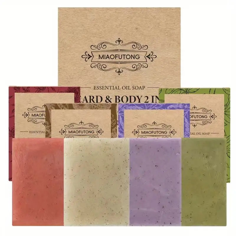 4-Piece Coconut Oil Lavender Rose Soap Gift Set | Face & Hand