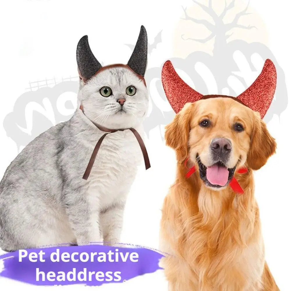 Devil Horn Pet Headband – Halloween Costume for Dogs & Cats