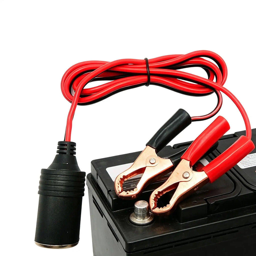 12V Battery Clamp to Car Socket Adapter – Heavy Duty