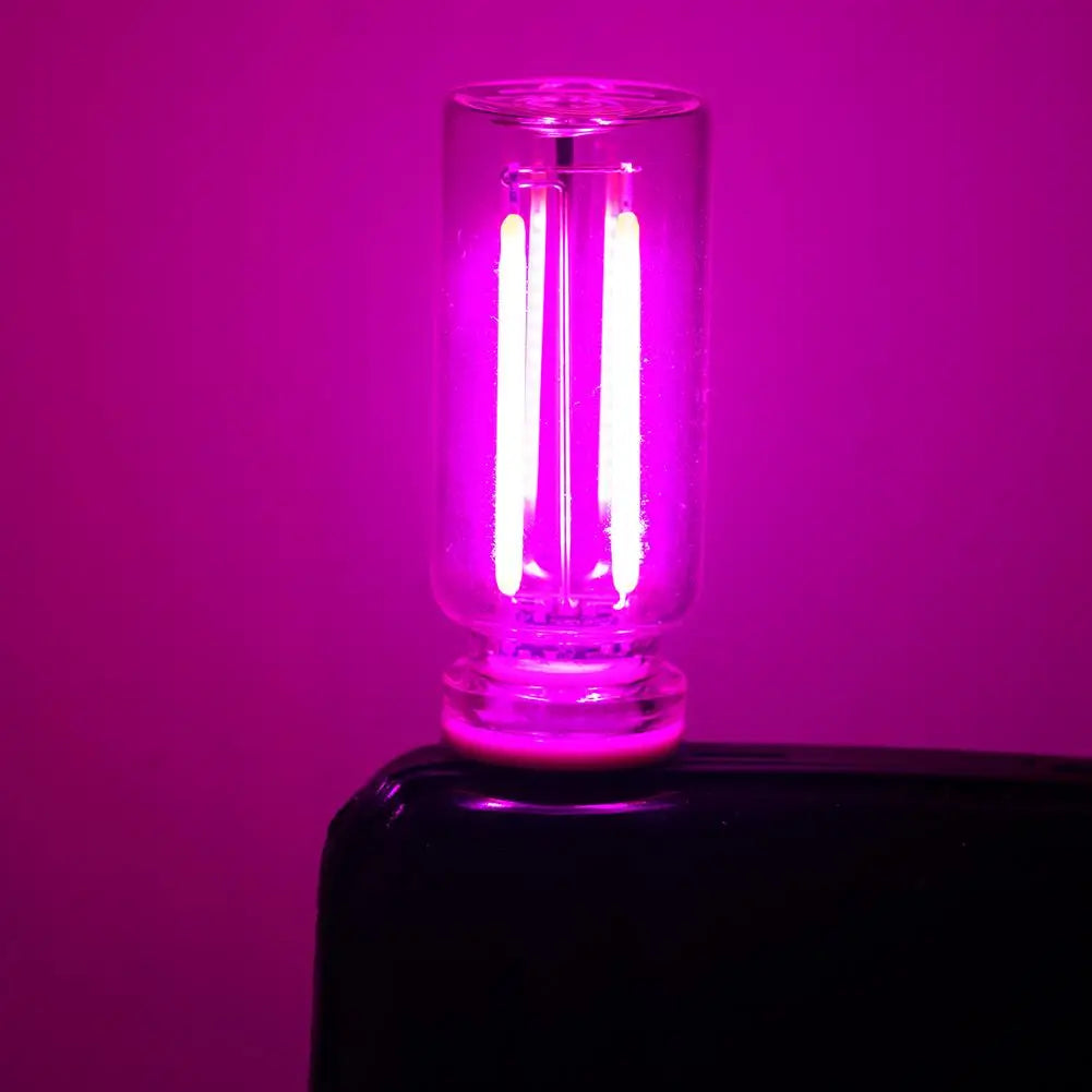 Car USB Night Light Touch Control Dimmable LED Filament Lamp Plug