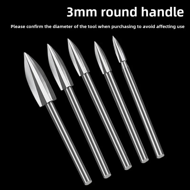 5-Piece Wood Carving Drill Bits Set – 1/8" Shank Rotary Tool