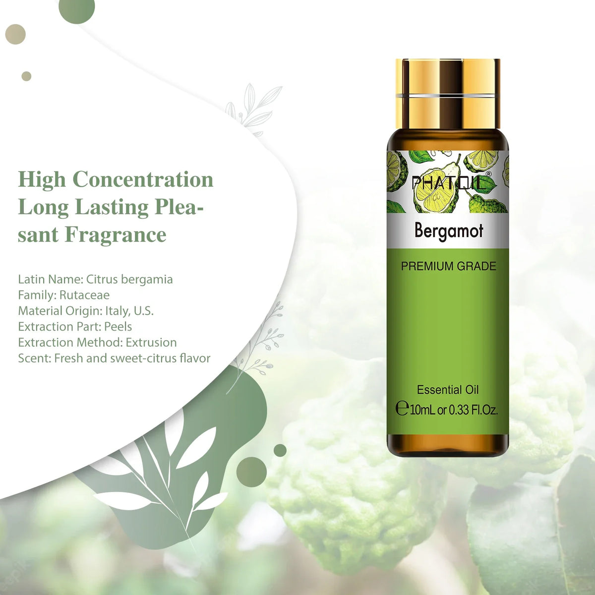 PHATOIL 10ml Pure Essential Oil – Diffuser, DIY & Aromatherapy