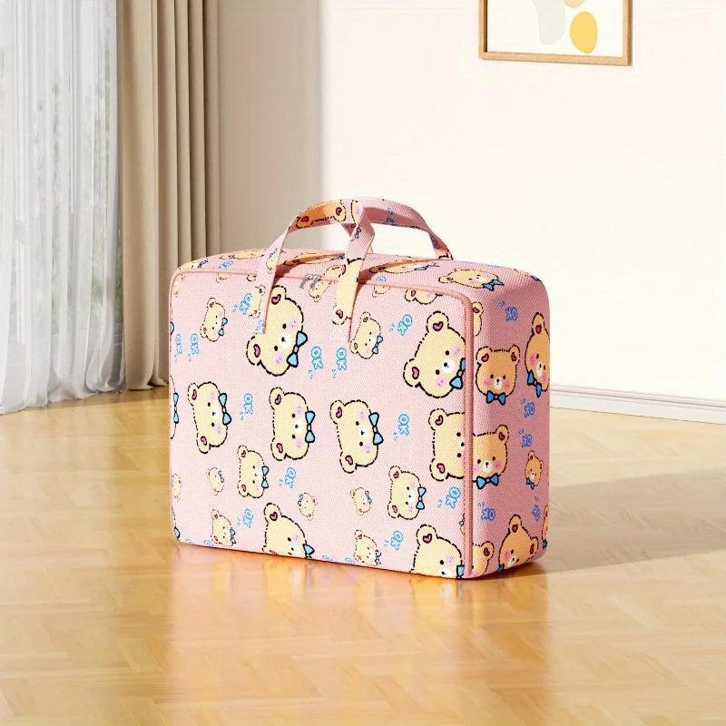 Large Foldable Quilt Storage Bag – Blanket & Bedding Organizer