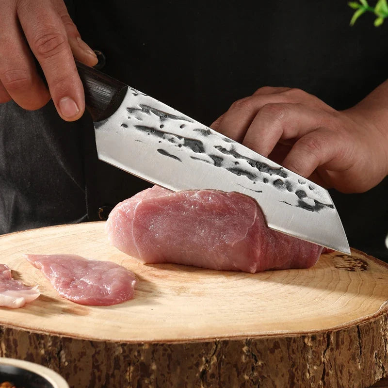 Japanese Forged Stainless Steel Chef Knife – Wood Handle