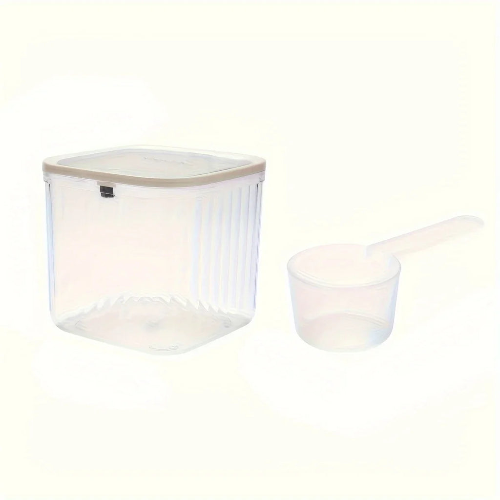Laundry Capsule Container Detergent Scoop Jar Seal Pop-up Lid