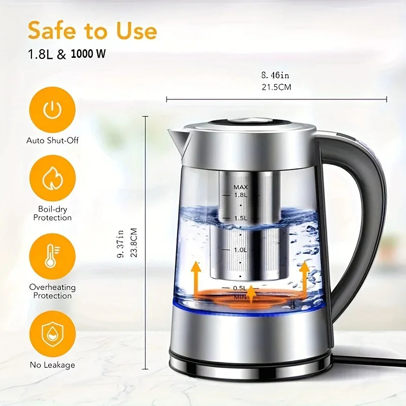 URGGU 1.8L Electric Kettle – 12 Temps & 24Hr Keep Warm