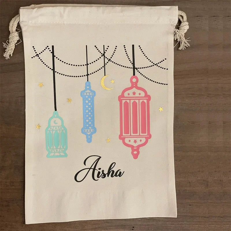 Personalised Ramadan Eid Mubarak Gift Sack | Lantern Décor Bag