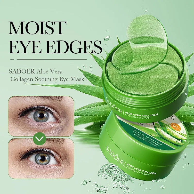 SADOER 60pc Collagen & Aloe Vera Eye Patches – Firming Mask