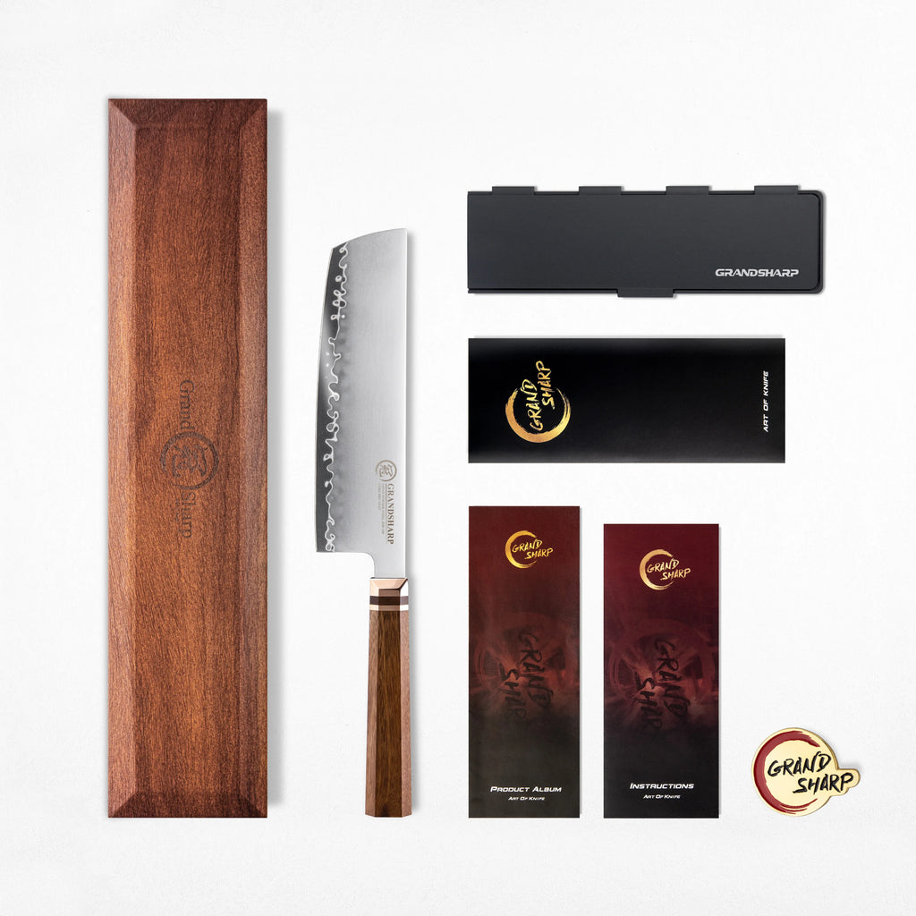 Grandsharp 7.5" Nakiri Knife ZDP-189 Steel | Mkuruti Wood Handle