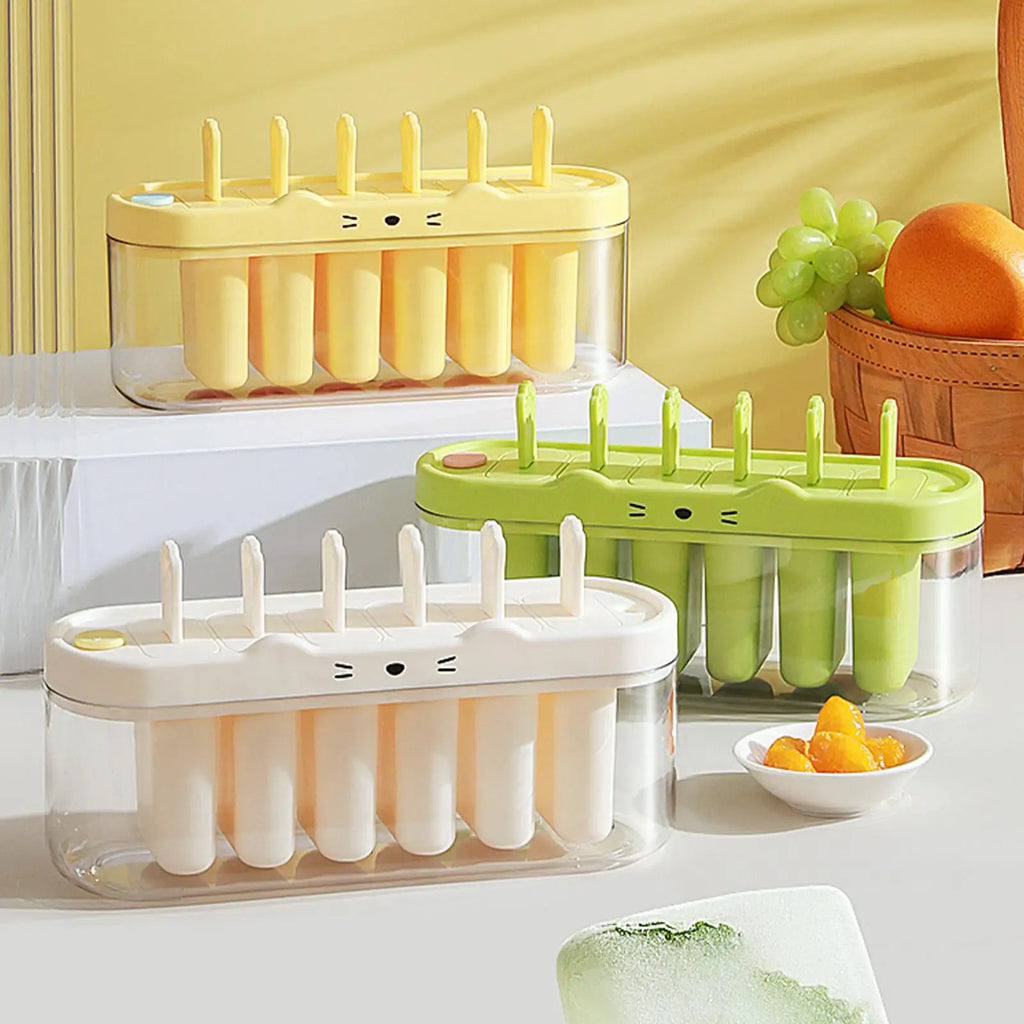 6-Cavity Ice Pop Mold Maker – Non-Stick Popsicle Molds & Sticks