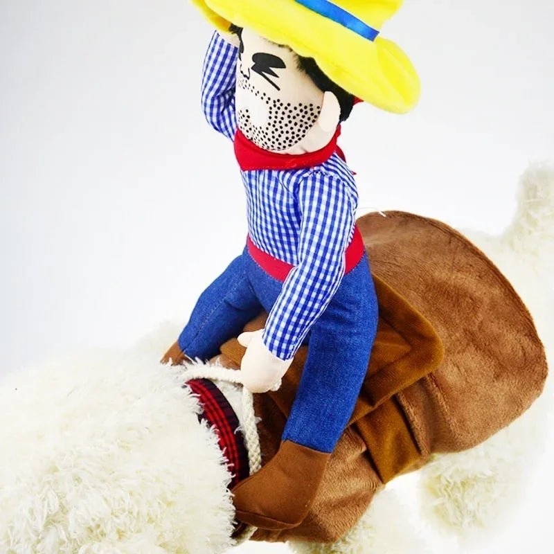 Dog Cowboy Costume with Hat – Halloween & Party Pet Outfit
