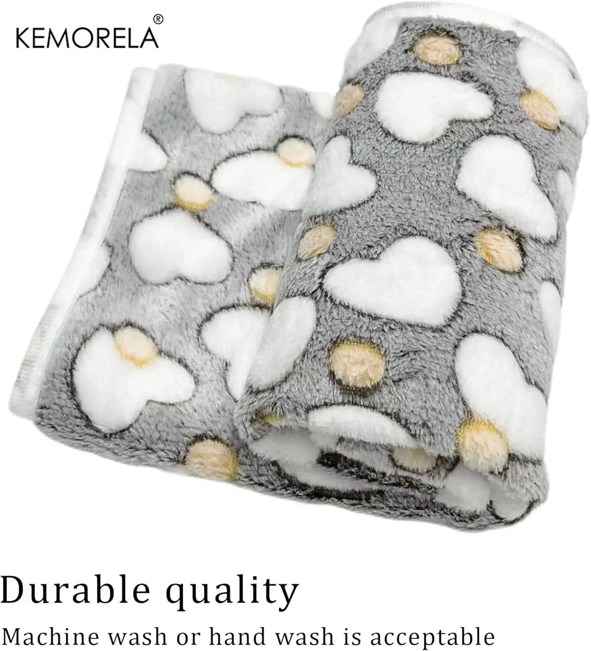 KEMORELA 3-Pack Flannel Paw Print Pet Blanket – Cats & Dogs