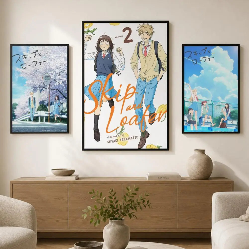Skip and Loafer Anime Poster – Waterproof Peel-and-Stick PVC Art