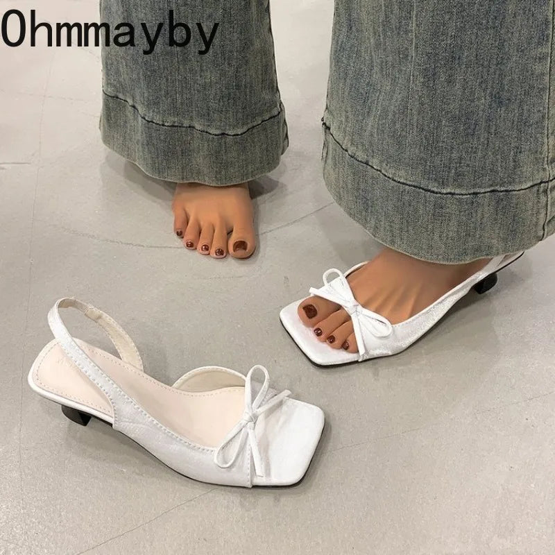 Women's Butterfly-Knot Slingback High Heel Sandals | Party Shoes