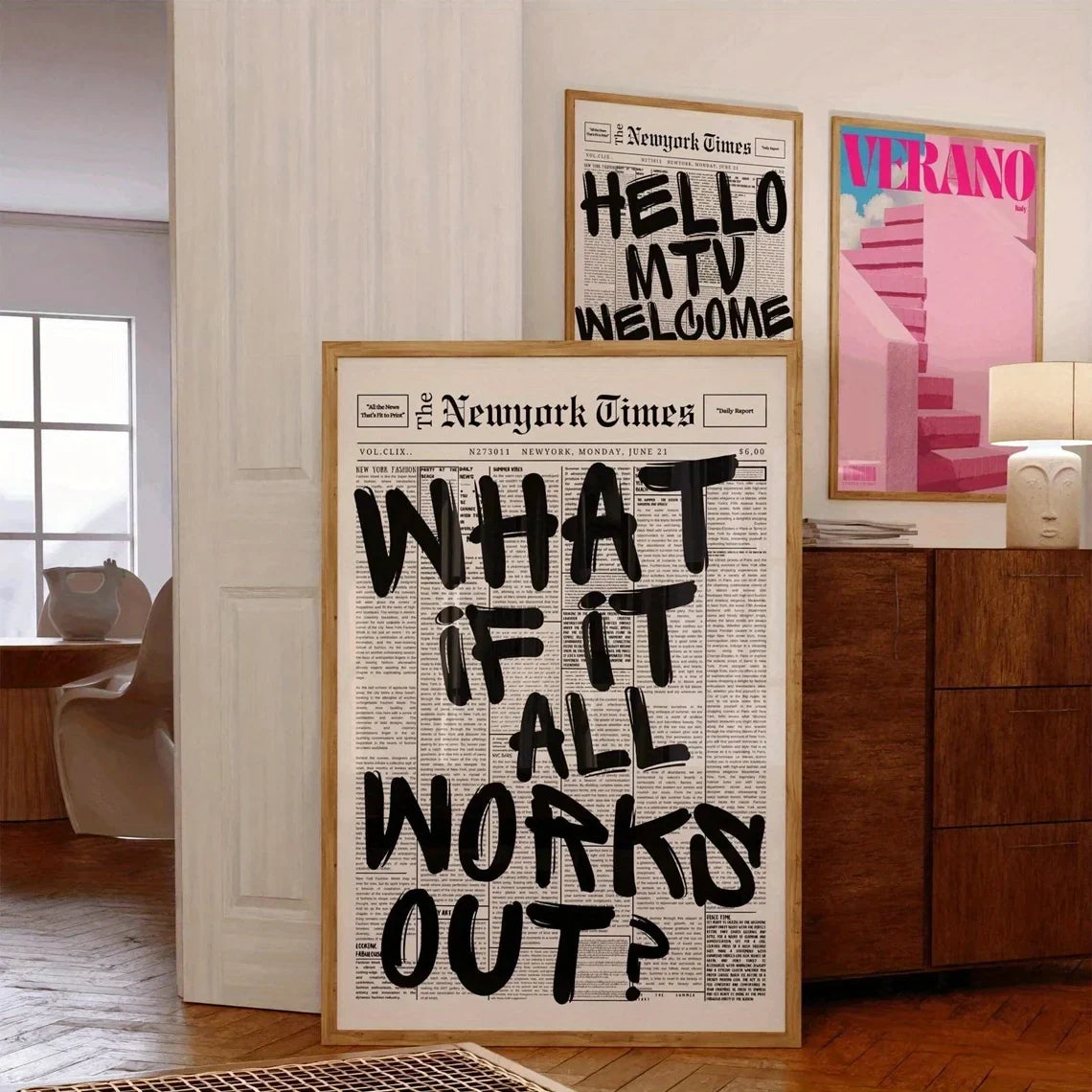 "What If Everything Goes Well?" Positive Quote Canvas Wall Art