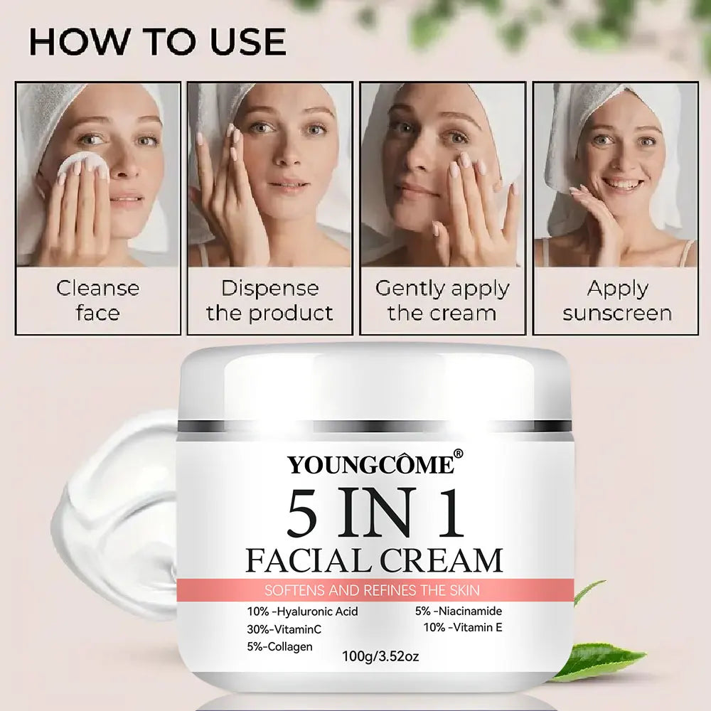 REAROYA 5-in-1 Vitamin C Hyaluronic Acid Face Serum | Anti-Aging