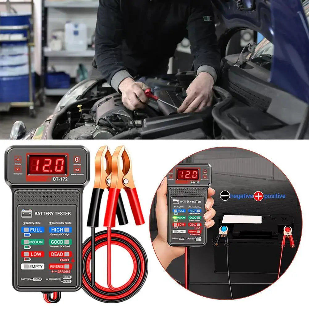 12V Car Battery Tester – Voltage, Capacity & CCA Diagnostic