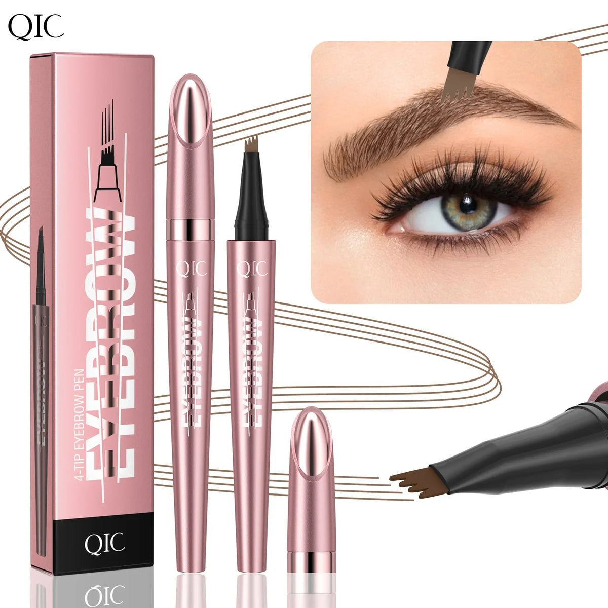QIC 4-Fork Tip 3D Microblading Eyebrow Pencil – Waterproof