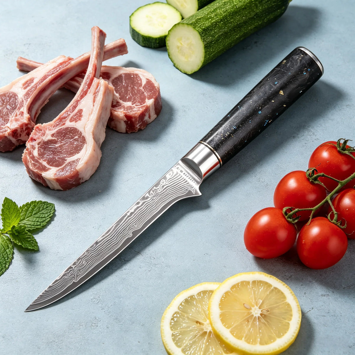 67-Layer Damascus Steel Boning Knife – Pro Chef Knife
