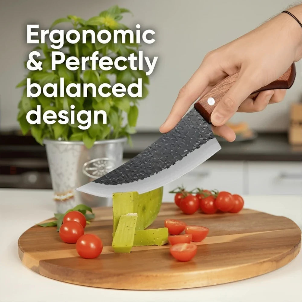 Hand Forged Boning Knife – Stainless Steel & Wooden Handle