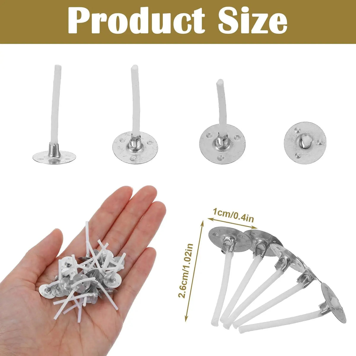Pre-Waxed Tea Light Candle Wicks 50/100Pcs – 1.02" with Base