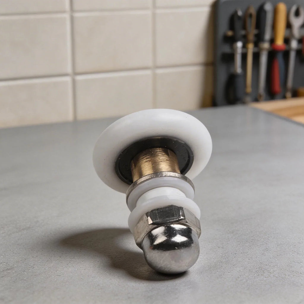 Sliding Shower Door Rollers Brass Center Replacement – Set of 4