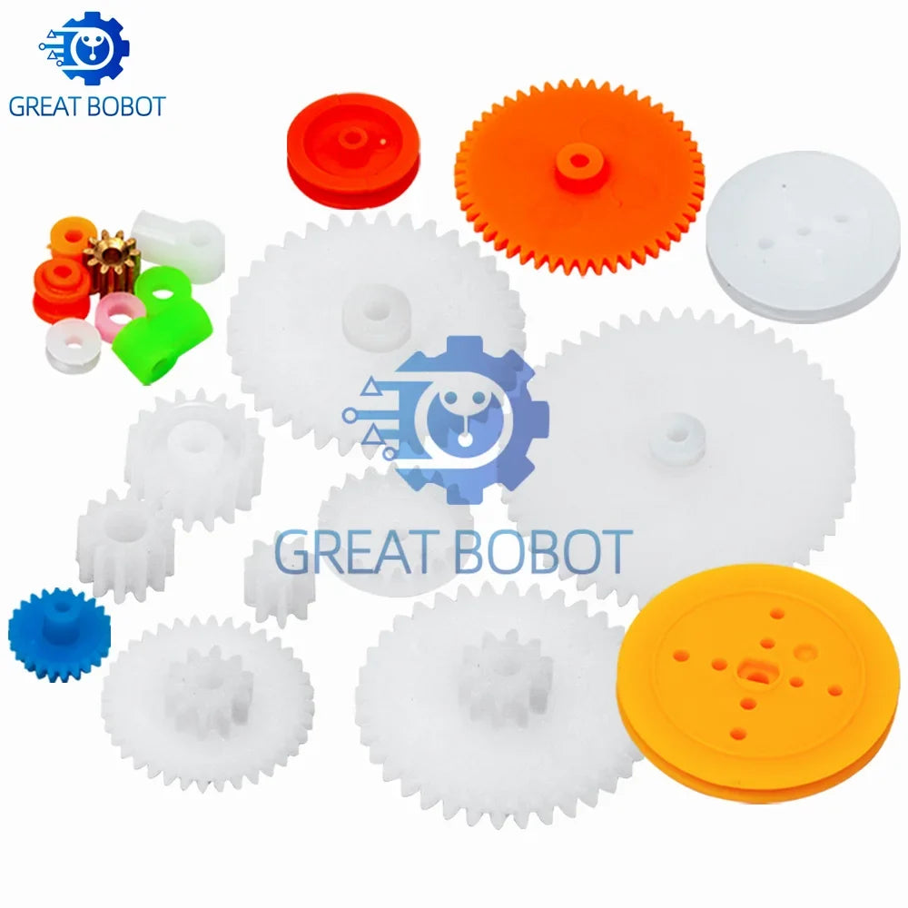 82PCS Toy Car Gear Kit – Motors, Gears, Axles & Belt Sleeves