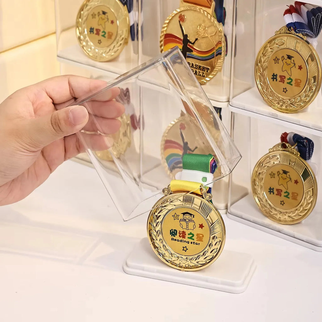 Transparent Stackable Acrylic Medal Display Storage Box Certificate