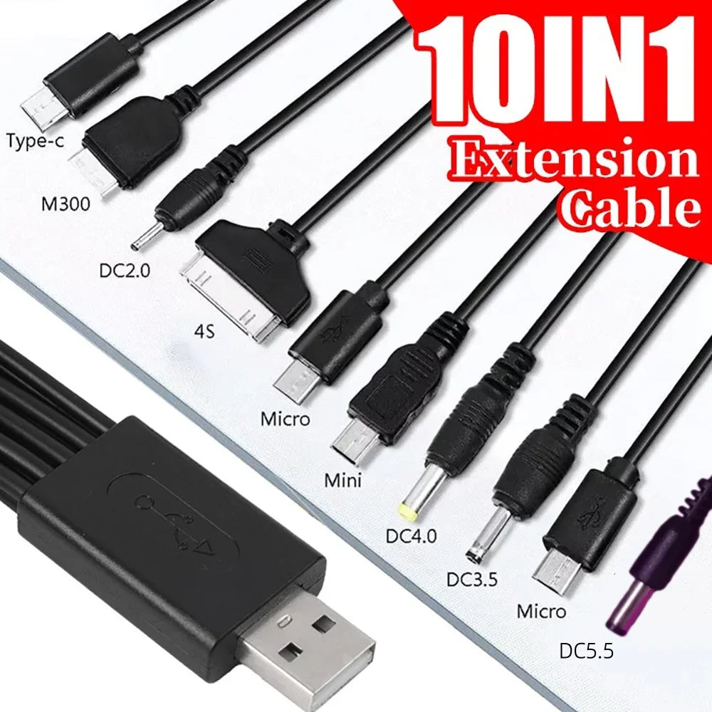 10-in-1 Universal USB Charging Cable Multi Connector Adapter