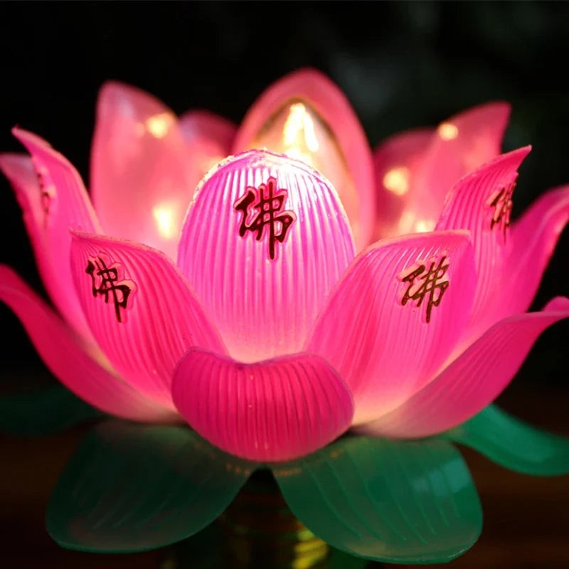 Buddhist Lotus Flower Lamp – Temple & Meditation Décor