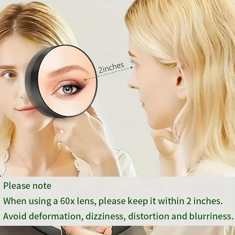 60x Magnification Makeup Mirror | HD Suction Cup Vanity Mirror