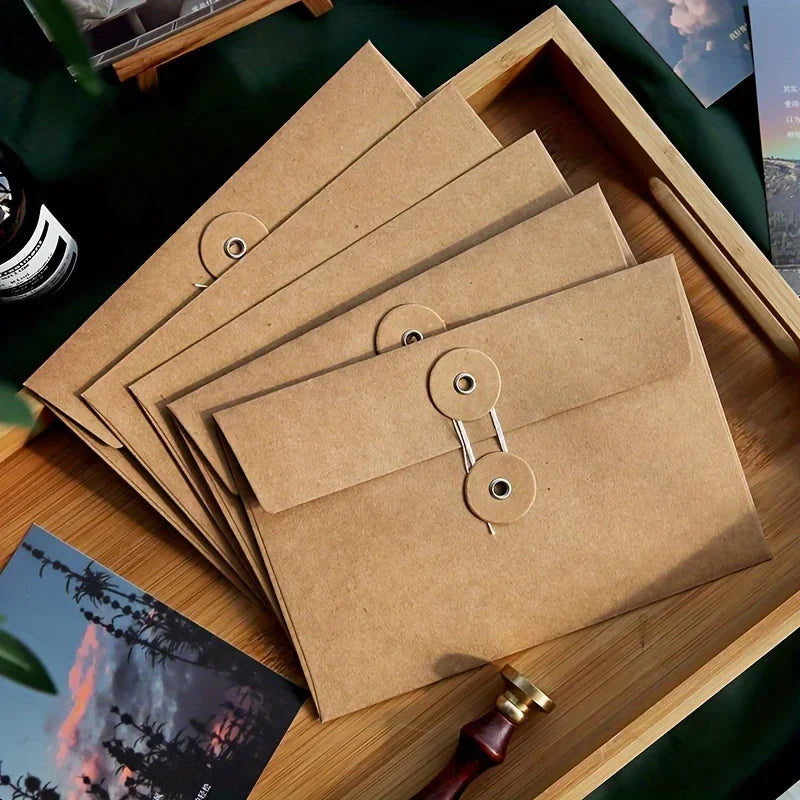20 Retro Brown Kraft Paper Envelopes – Vintage Style Pack
