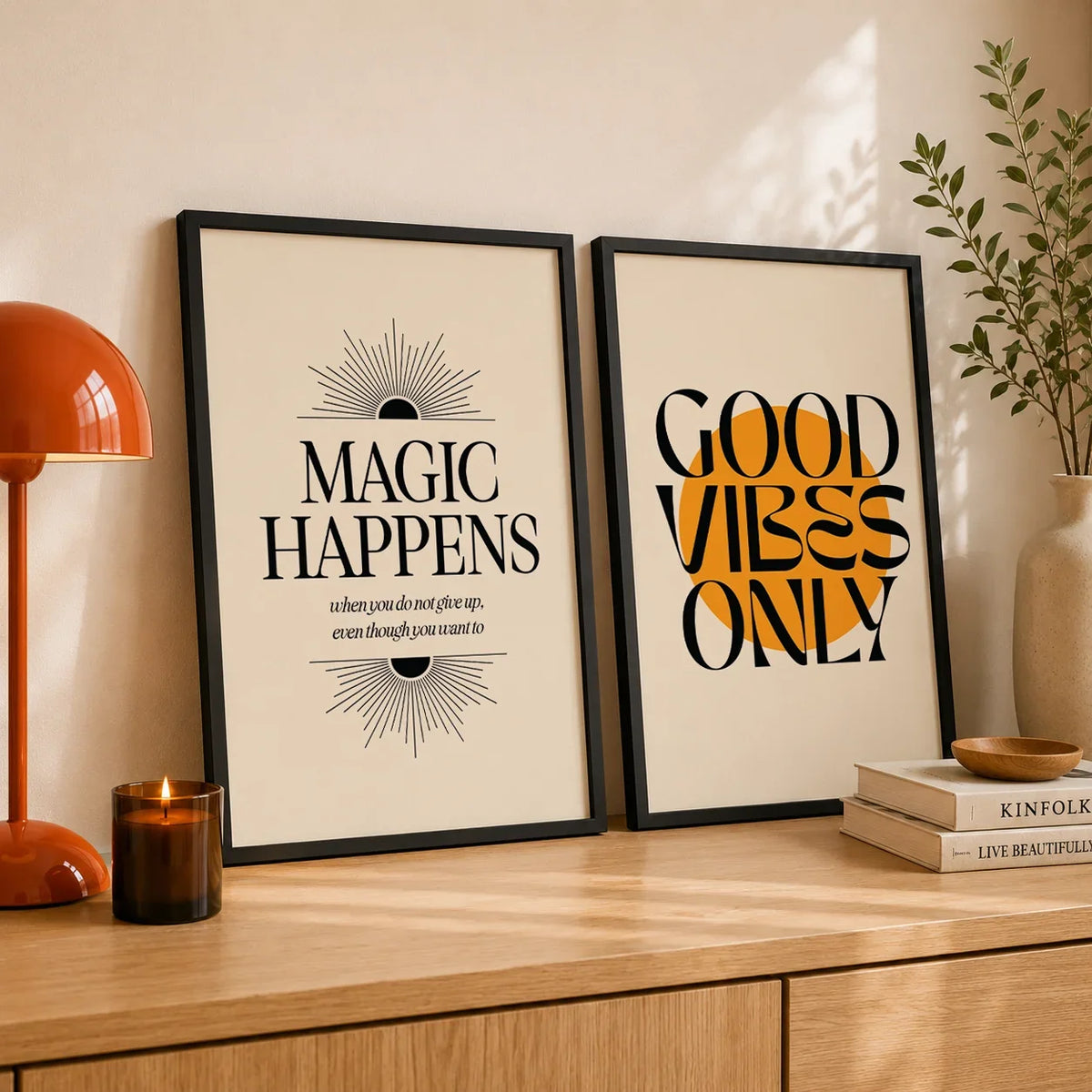 Nordic Minimalist Inspirational Quote Canvas Wall Art Print
