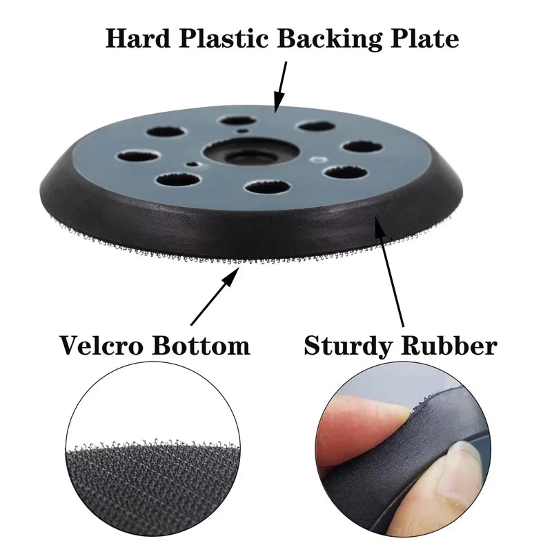 8 Hole Replacement Sander Pads 123 Hook Loop Sanding Disc Pad Backing