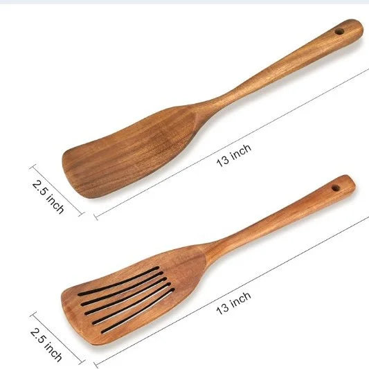 2-Piece Wooden Japanese Spatula Set – Non-Stick & Heat Safe