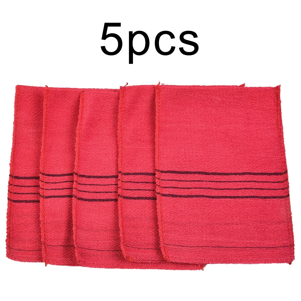 Korean Exfoliating Bath Washcloth Body Scrub Towel 5 Pack