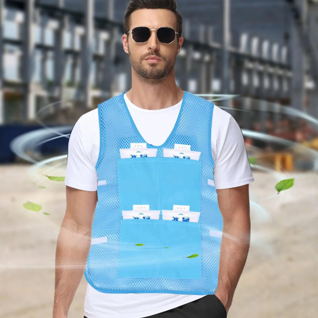 Ice Cooling Vest with 8 Ice Packs – Outdoor Work & Sports