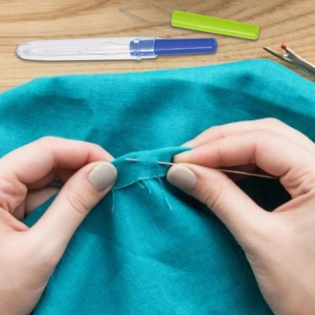 3-Pack Automatic Needle Threader with Cover | Sewing Tool Set