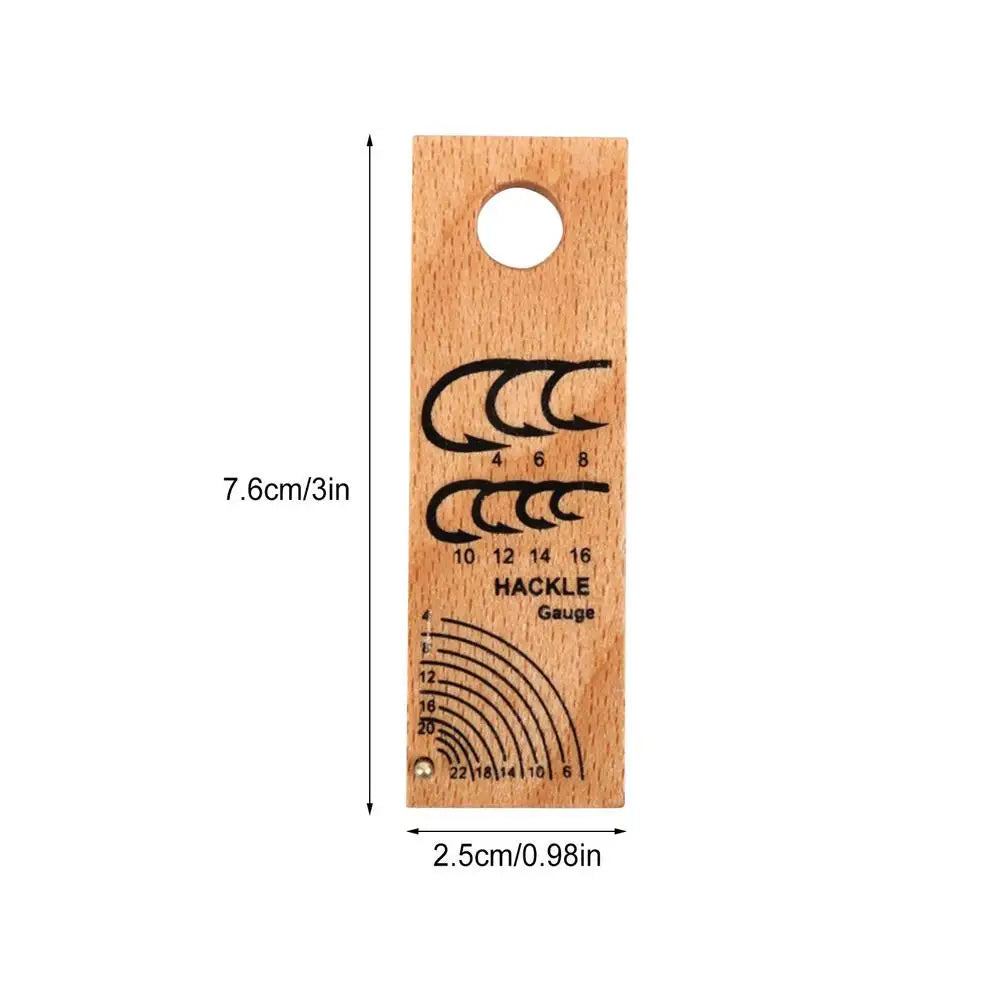 Wooden Fly Hook Size Chart & Tying Gauge | Precise Measuring Tool
