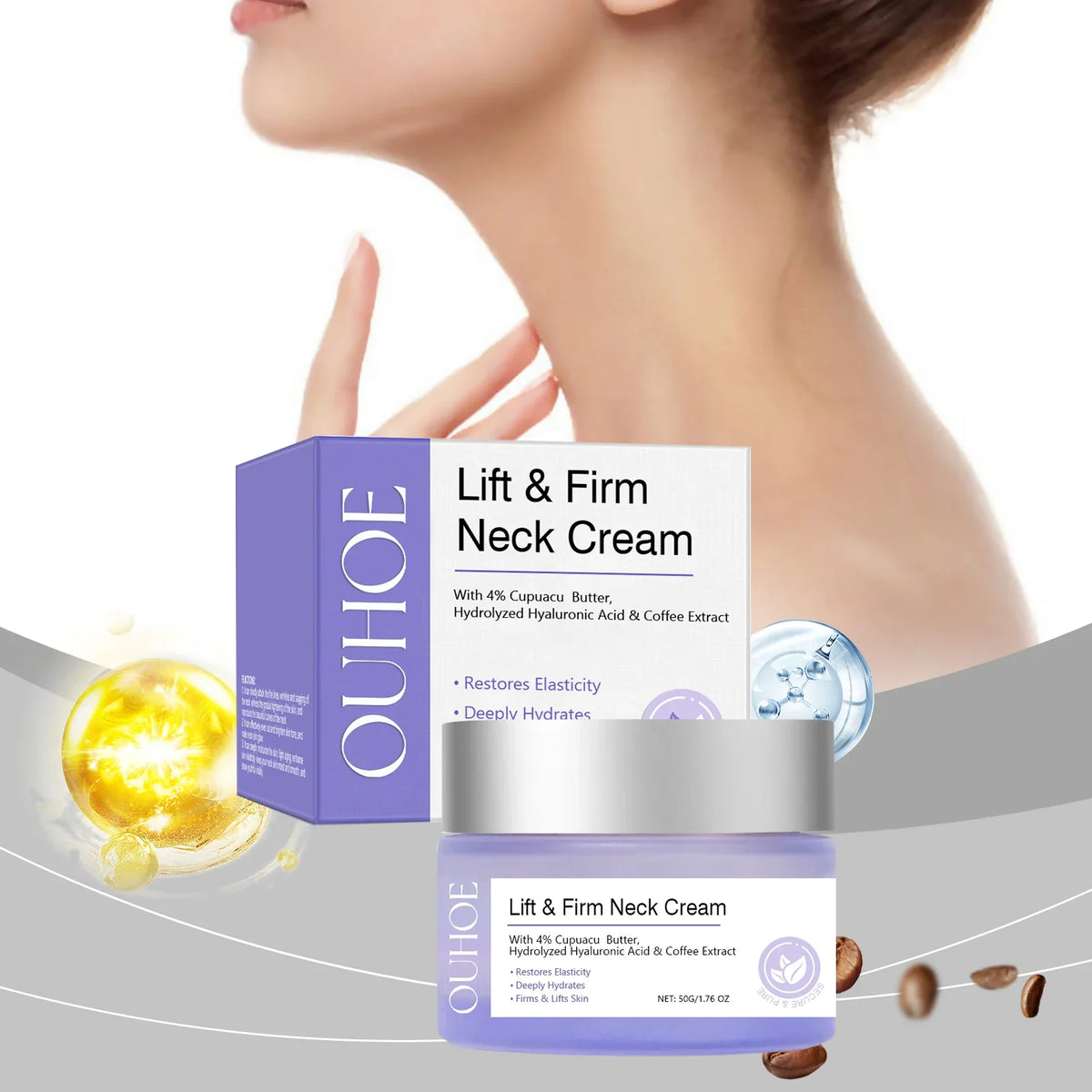 Ouhoe Firming Neck Cream – Tighten, Brighten & Moisturize 50g