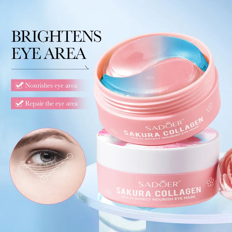 SADOER Sakura Collagen Eye Masks 60pcs – Hydrogel Eye Patches